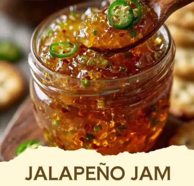 Jalapeño Jam  Sweet, spicy, and irresistibly sticky — this jalapeño jam adds the perfect kick to crackers, cream cheese, or grilled meats!  Prep time: 15 minutes Cook time: 25 minutes Total time: 40 minutes Yield: About 3 cups Ingredients: * 10 fresh jalapeños (about 1 cup finely chopped, seeds removed for less heat) * 1 red bell pepper, finely chopped * 1 ½ cups apple cider vinegar * 3 cups sugar * 1 packet (1.75 oz) fruit pectin (like Sure-Jell) Instructions: 1. In a food processor, pulse jalapeños and bell pepper until finely chopped. 2. In a saucepan, combine peppers, apple cider vinegar, and sugar. Bring to a boil. 3. Stir in pectin and boil for 1 minute, stirring constantly. 4. Reduce heat and simmer for 10–12 minutes until thickened and glossy. 5. Carefully pour into sterilized jars and seal. Let cool at room temperature. Pro Tip: Spread over cream cheese with crackers or use as a glaze for chicken or pork — a perfect balance of sweet heat! #hothothothothot🥵 #viral #phototrend #november #Group7 