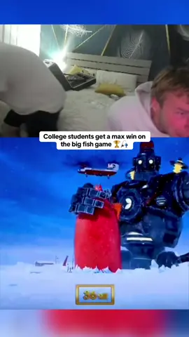 College students get a max win on the big fish game 🏆🎣 #kickstreaming 