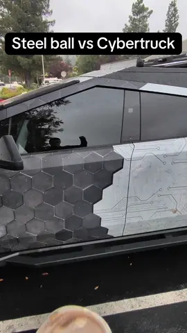Two steels balls vs Cybertruck #fyp #viral #tesla #steelball #cybertruck 