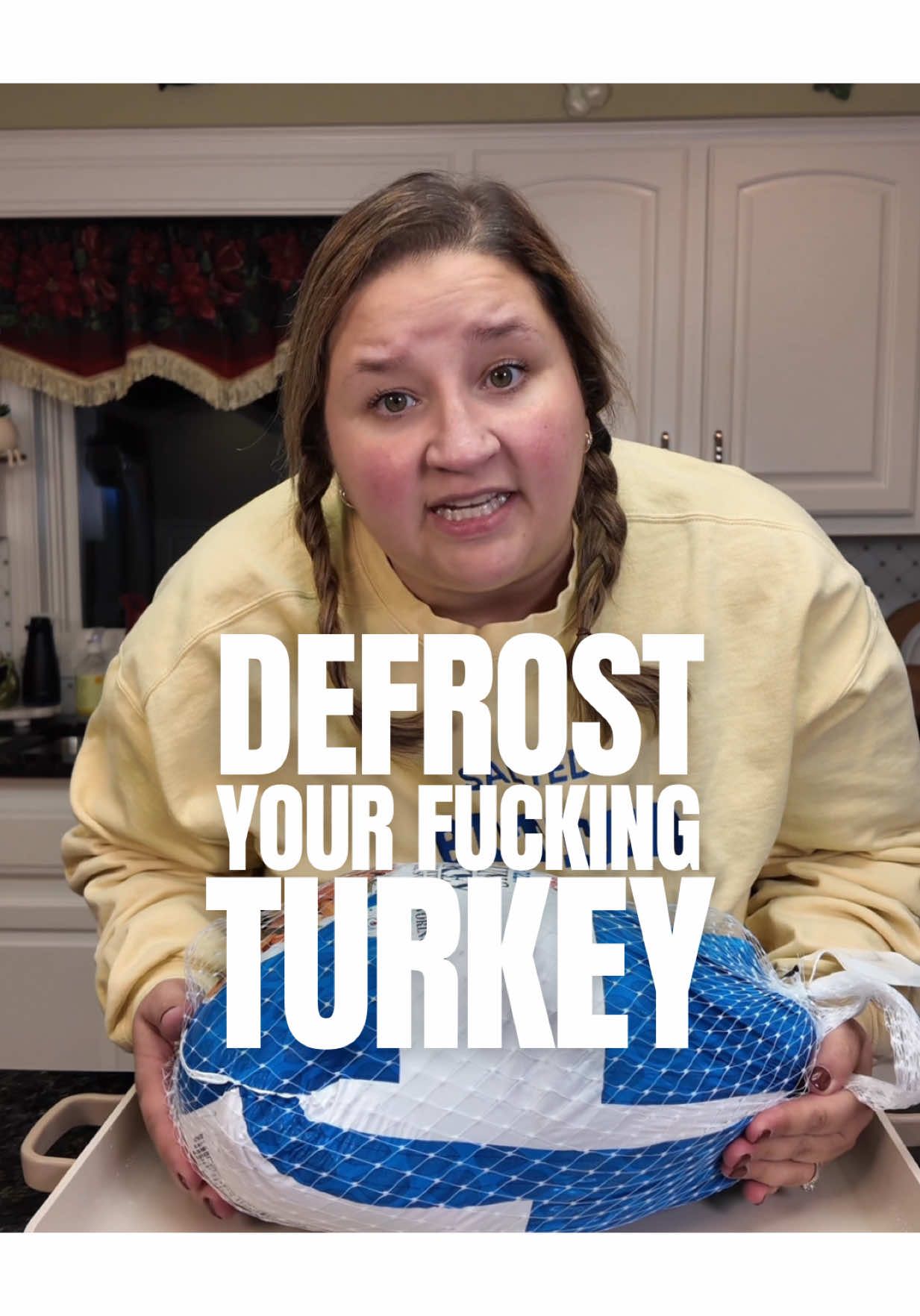 Here is your annual, not so nice reminder, to either— buy your turkey, or start defrosting it like… asap. Don’t come crying to me Thursday morning when your turkey is frozen solid. I warned you! #thawyourturkey #defrostthebird #thanksgivingreminder #getittogetherpeople #todayistheday 
