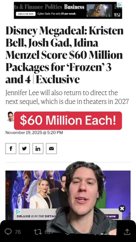 Crazy pay day for Frozen 3 and Frozen 4… . . . . . #movies #frozen #disney #animation #frozen2 