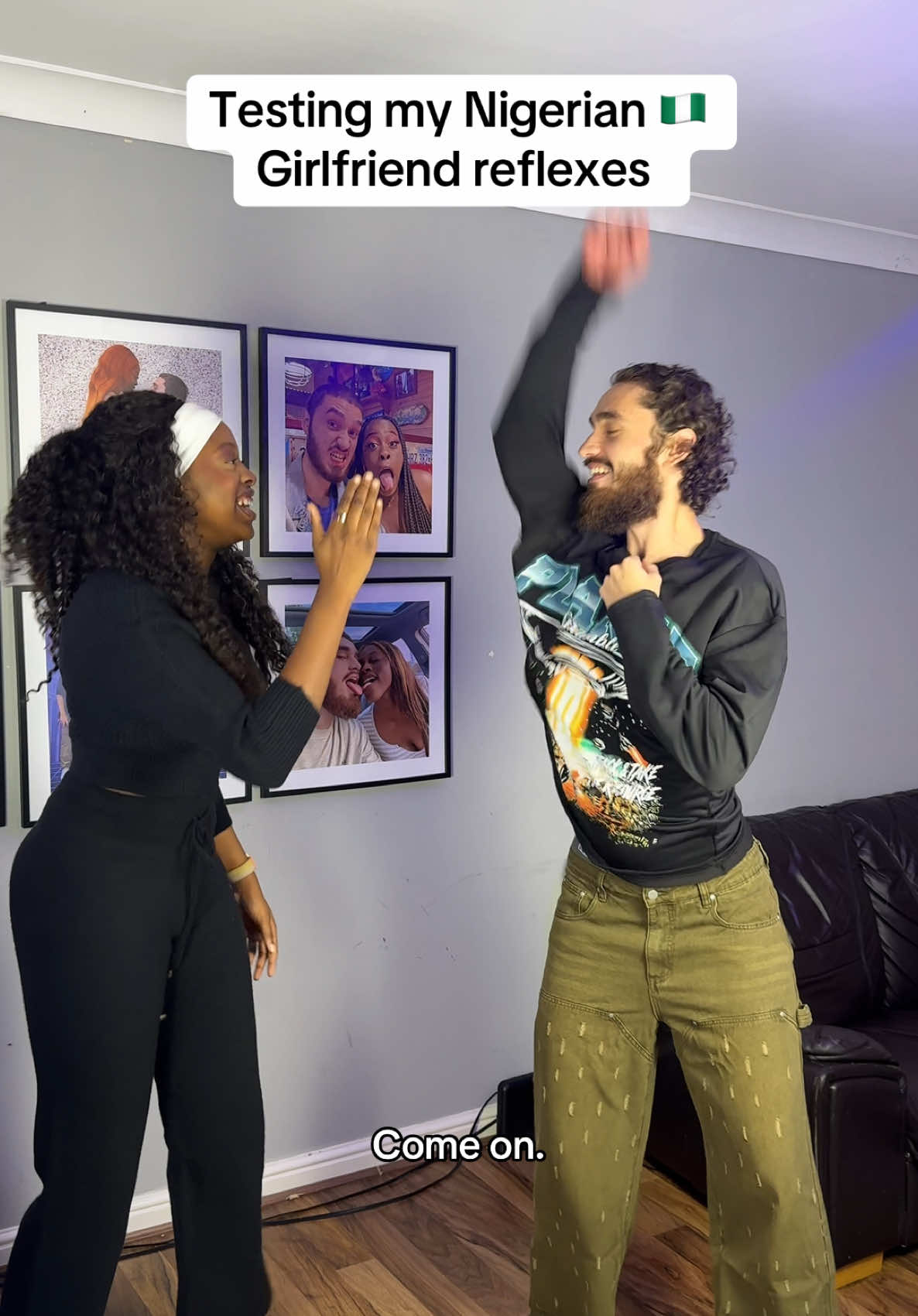 8 times in a row is crazy 🤣 he called my mum 😱 wait til the end 🥹🤣 apparently he did this just to make me laugh 🤣🤣 thoughts..? Relatable..? Let us know … his beard cushioned the blows 🤣🤣 @Ria Om  @viktorgofficial  @Viktor & Ria Clips  #coupleprank #prank #testingreflexes #viral #interracialcouple 