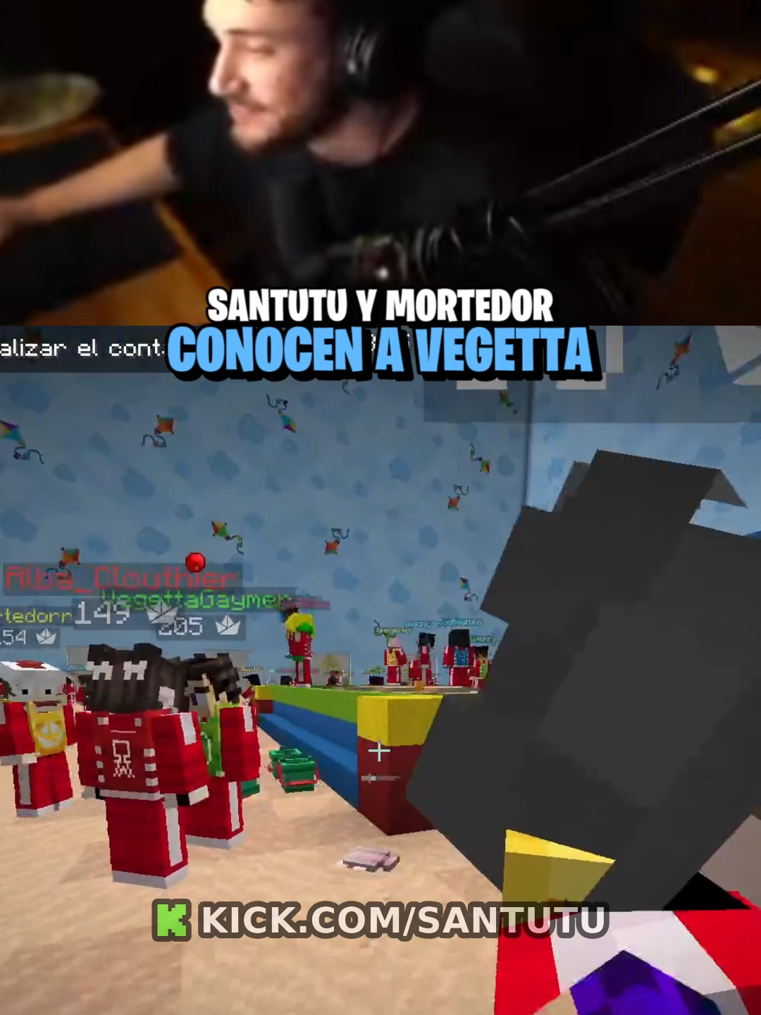 Santutu conoce a Vegetta #kick #squidcraft4 #santutu #vegetta777 #mortedor