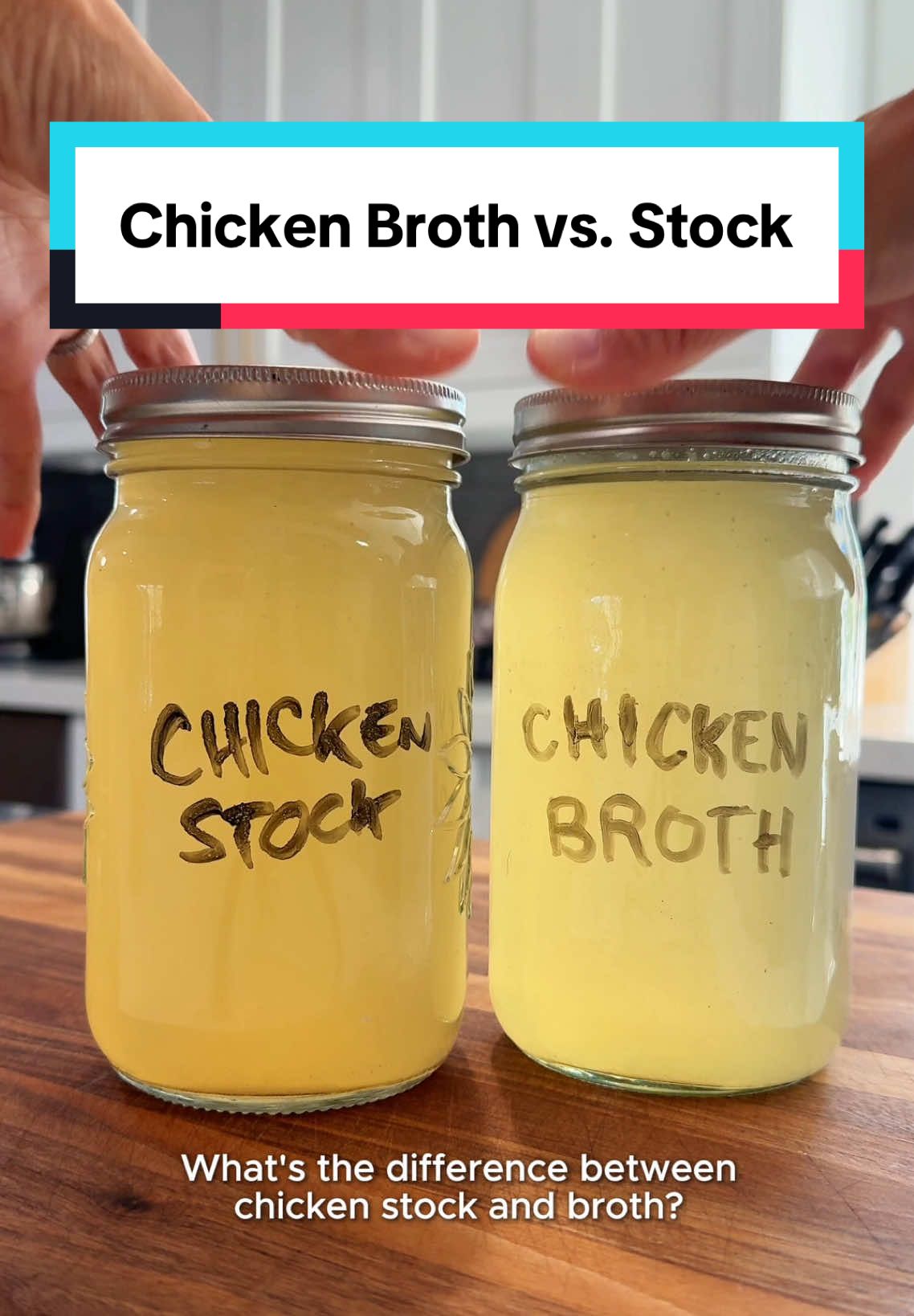 Let’s settle this once and for all: chicken stock vs. chicken broth. They look similar, but the flavor and texture hit totally different. Now you know this random food fact! 🐓✨ #foodfacts #chickensoup #cookingtips #chickenstock #chickenbroth . Guide: https://www.jessicagavin.com/stock-vs-broth/