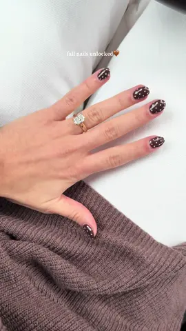 Absolutely OBSESSED🤭🤎 and it was even better because a sweet friend did them!! #nails #nail #nailart #nailinspo #fallnails 