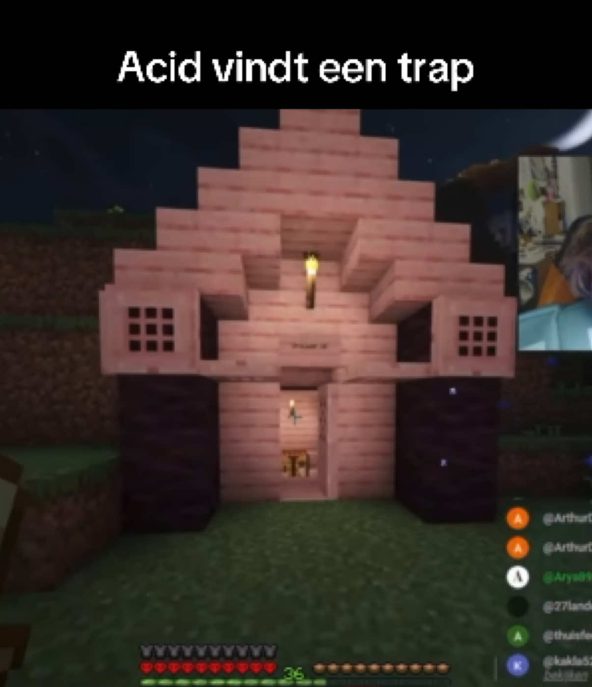 Acid heeft een trap gevonden in een roze huisje! @Acid² #Minecraft #creatorsmp #SMP #smpnl #twitch 