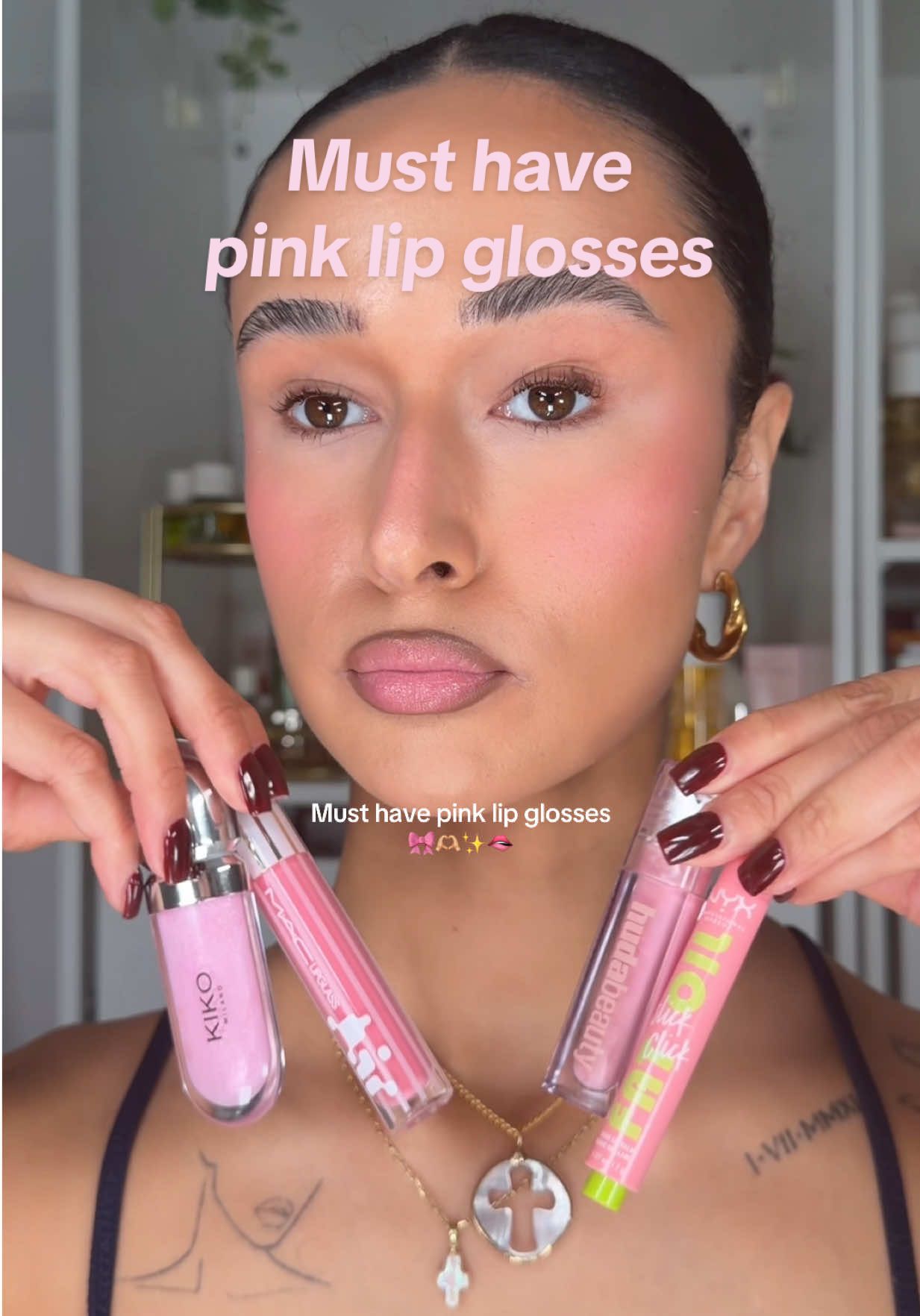 Pink lip glosses have my heart 🫶🏼✨🎀 @Huda Beauty @maccosmetics @KIKO Milano @nyxcosmetics_uk #pinkgloss #lipgloss #makeup #hudabeauty #maccosmetics (not an ad, some products were gifted, others I purchased myself, no obligation to post)