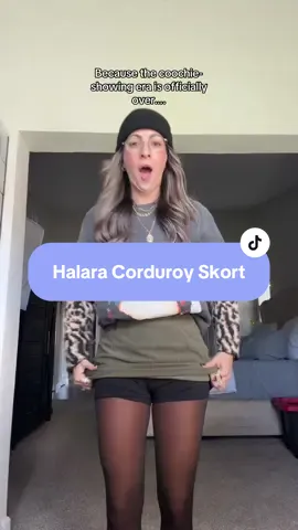 Corduroy skort for fall with built-in shorts — comfy, flattering, and zero riding up. fall corduroy skirt · halara skort · athletic skort for women · modest skirt shorts #corduroyskirt #skortoutfit #halarafinds #fallfashionfinds #tiktokshopcreatorpicks 