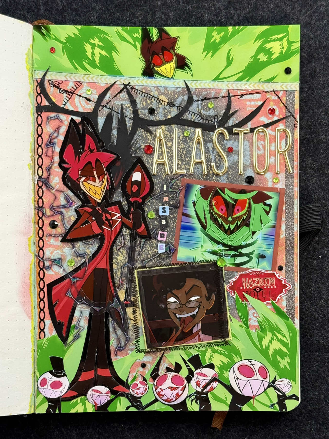ASMR journal Alastor Insane Hazbin Hotel🦌📻🎙️💚🩸 All character stickers were printed with the Liene PixCut S1 🖨️✨ Amazon store: https://amzn.to/44l3zXZ Use code 10PIXCUT to get 10% off✨ #asmr #journal #hazbinhotel #alastor #insane      