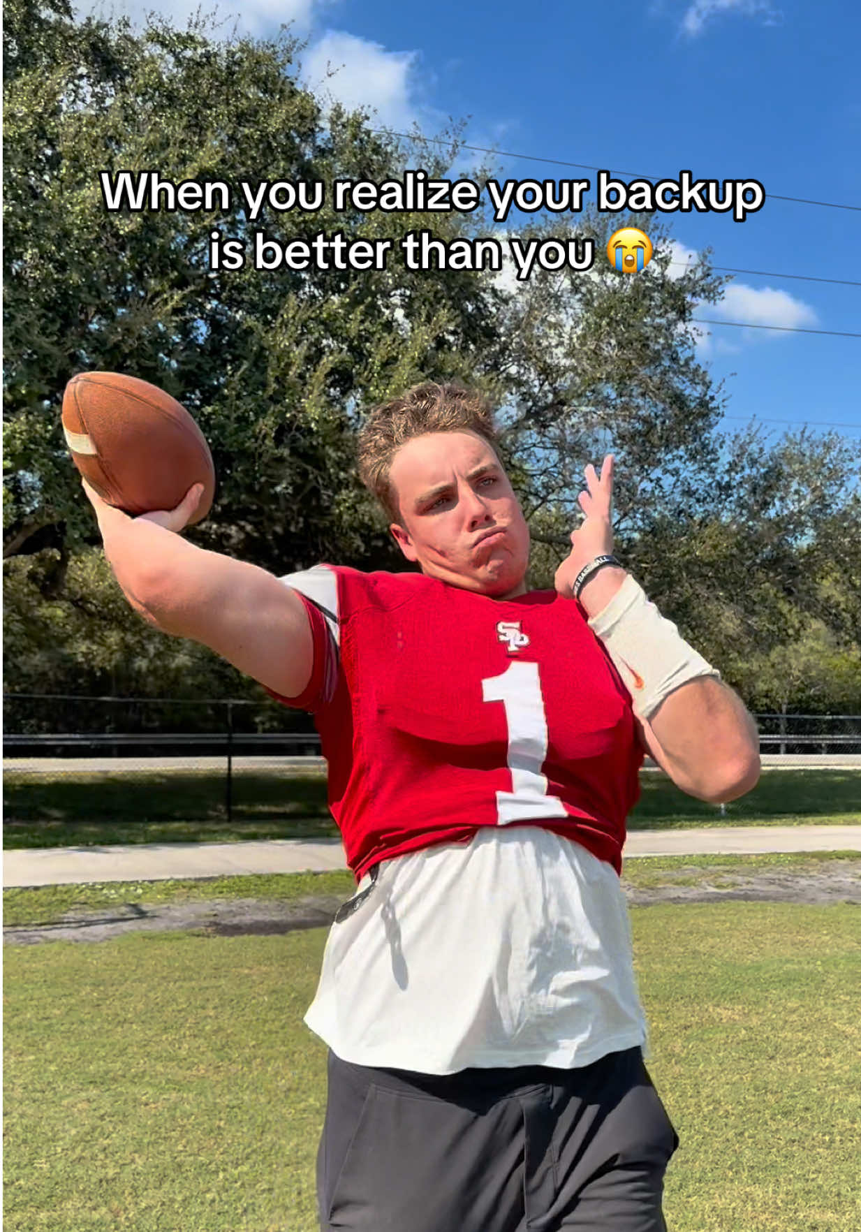 When the backup quarterback is better 😭 #football #footballtiktok #quarterback #viral #fyp 