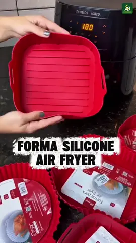 Kit 2 Formas de Silicone para Air Fryer GRANDE (20CM)! Assadeira QUADRADA, antiaderente e fácil de limpar. #AirFryer  #FormaDeSilicone #assadeiraquadrada  ID : AMT-YWX-FAB