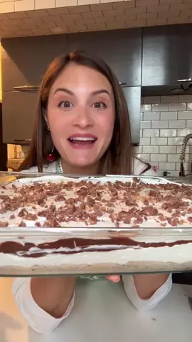 Origins of its name are unknown, but we were obsessed with it growing up. So much so that when asked to bring in a family recipe for school, we were dead set on this cake. The off-color name wasn’t exactly school-appropriate, so we submitted the recipe as a “Mississippi Mud Pie” instead 😂 Recipe: Crust -1.5 cups flour -1/2 cup finely chopped pecans  -1.5 sticks softened butter  -1/2 tsp salt  -2 tb sugar  Layer 1 -2, 8 oz pkg cream cheese -2, 8 oz tubs cool whip -1 cup powdered sugar  Layer 2 -2, 4 oz pkg instant chocolate pudding -2.5 cups cold milk Layer 3 -thin layer cool whip -chopped nuts, chocolate or toffee #betterthancake #mississippimudpie #semihomemade #midcenturyrecipe #easypie 