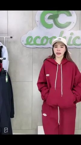 Set bộ nỉ đông Hoodie có mũ Ecochic #ecochic #thoitrangnu #quanaonu #viral 