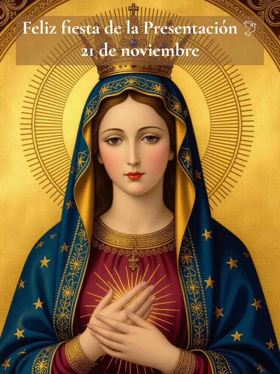 21 de noviembre: El día en que la Virgen María fue presentada en el templo. Puedes descargar las imagenes de la Virgen Maria en este link: https://ko-fi.com/s/4ec7175eb6 #presentaciondelavirgenmaria #21denoviembre #virgenmaria #devocionmariana #catolicos