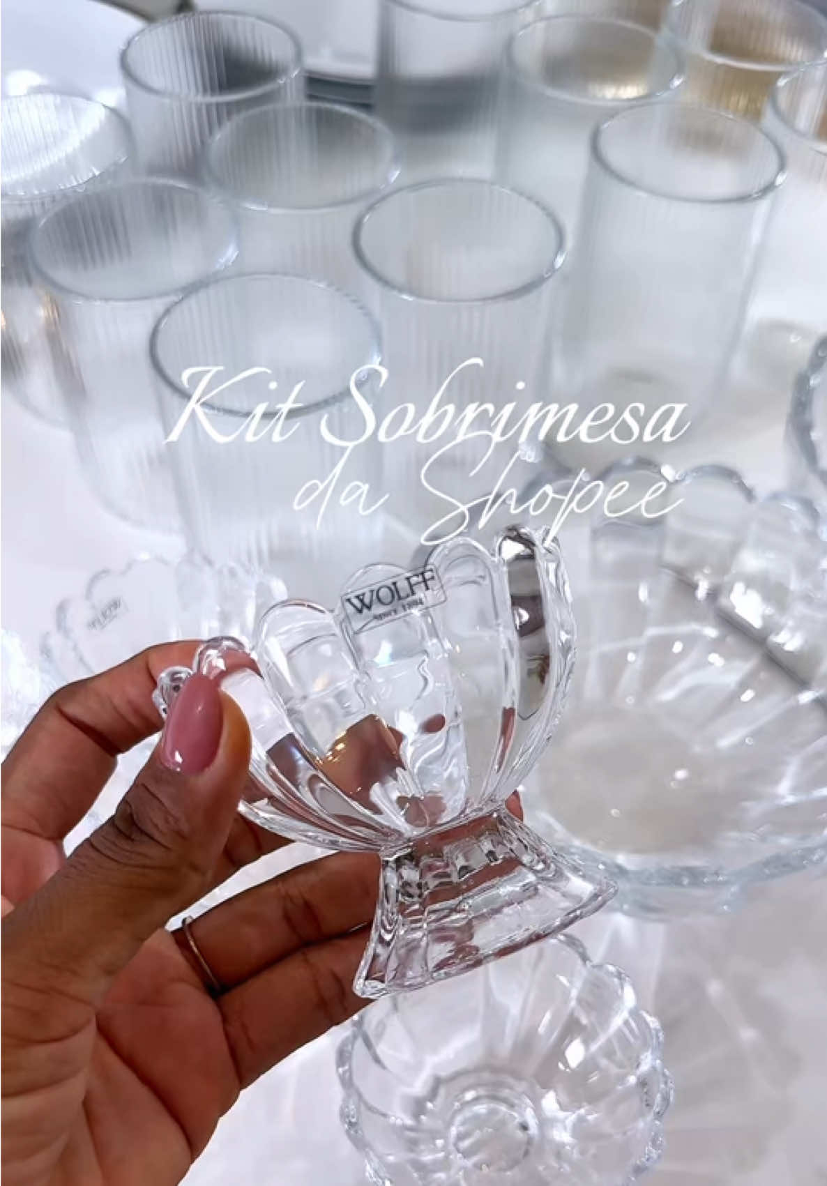Kit de cobremesa: 7 Peças Bowl com 6 Taças Wolff de Vidro Para Sobremesa. #shopee #casa #cozinha 