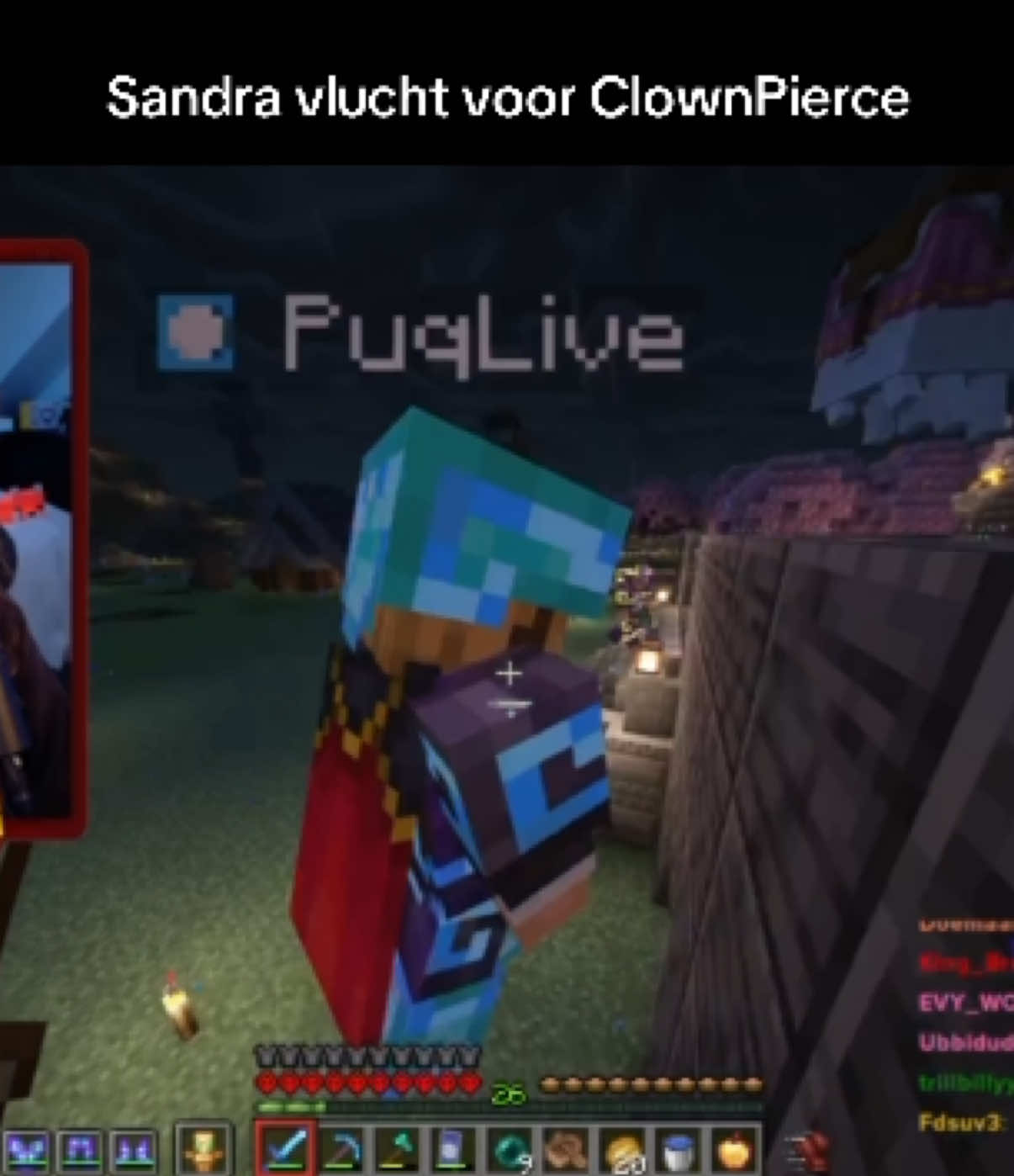 Sandra is gevlucht nadat papaneus werd aangevallen! 😱 @࣪ ˖ 𖦹°⋆ Sandra ࣪ ˖ 𖦹°⋆ @ClownPierce #Minecraft #creatorsmp #SMP #smpnl #clownpierce 