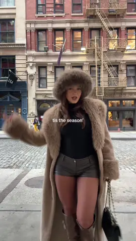it’s officially Christmas time 🥹🥹 #tistheseason #wintercoat #nyc #winternightoutoutfit #OOTD