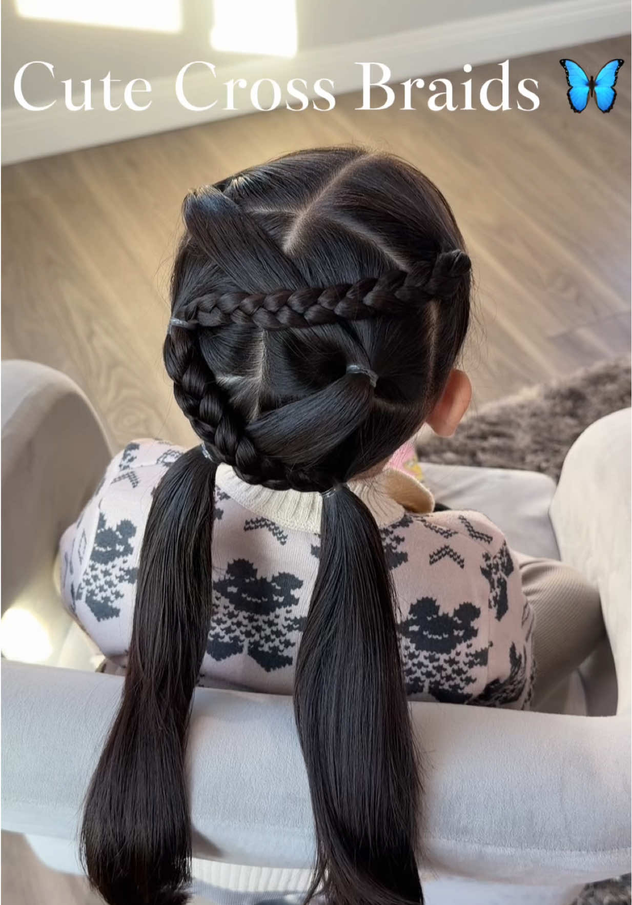 A little braid magic for her day 🫶✨ I love how this cross-braid pattern turns into two cute ponytails! If you try this on your daughter, tag me! I’d love to see 💕 #GirlsHairstyle #KidsHairstyle #quickhairstyle #EasyBraids #kidsbraids 