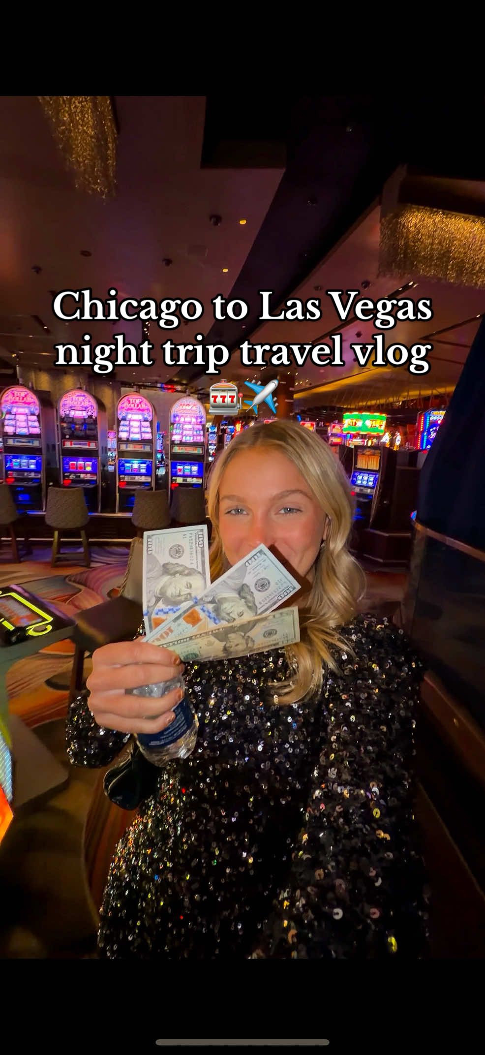 what’s the opposite of a day trip? a NIGHT trip. here is the full vlog of my unhinged night after flying from Chicago to Las Vegas 😭🎰 #solotravel #daytrip #travelinfluencer #lasvegas #solotrip 