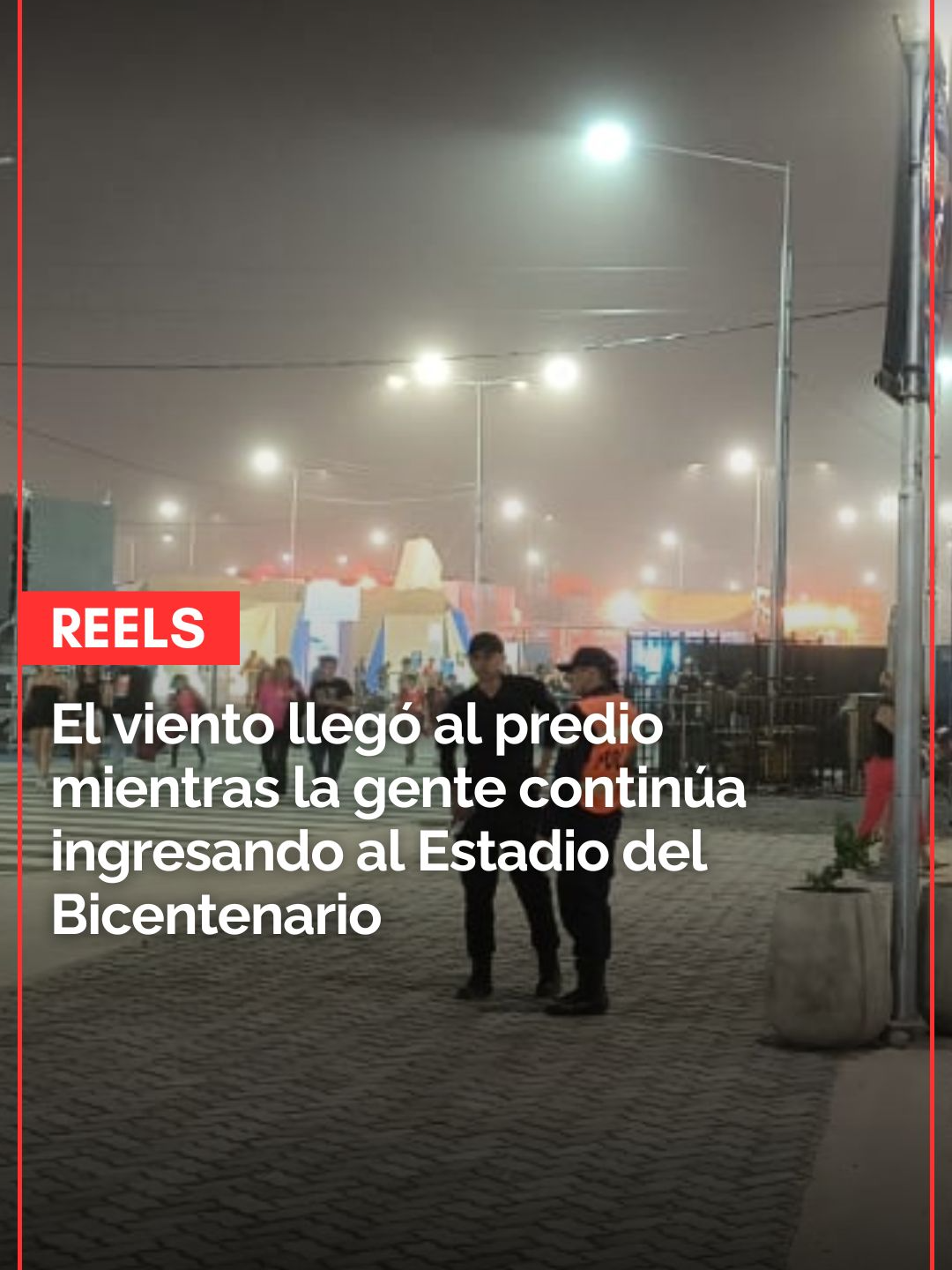 | 🌬️ El viento llega al Bicentenario mientras el público ingresa 🏟️ A pesar del alerta meteorológico vigente para esta tarde-noche, los asistentes continúan ingresando al Estadio del Bicentenario para disfrutar de los espectáculos programados. 📅 La jornada de la Feria, suspendida por seguridad, se realizará finalmente el domingo, asegurando que todos puedan disfrutar de gastronomía y actividades previstas. #FNS2025 #SanJuan #FiestaDelSol #Eventos #Noticias #Fyp
