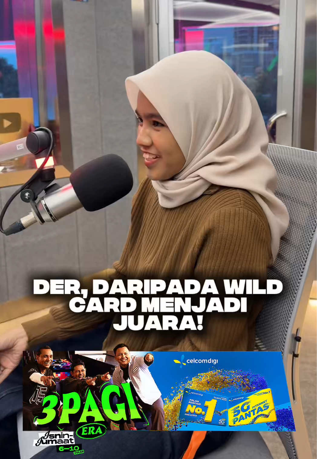 Alhamdulillah rezeki @assyifarhana_ Der daripada peserta wild card dan kini bergelar juara #PenyampaiBaruERA. Der pun cerita dia tak sangka dengan kemenangan ni tapi Der semalam memang awak all out! 🙌 #sharERA #3PAGIERA #fyp