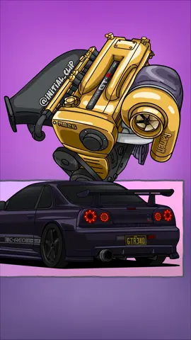 RB26 coated in GOLDEN. Still forged in violence. Shine doesn’t hide the boost scars. Engine Animation specially made for car owner @gtr_340 Thanks for commissions🫱🏼‍🫲🏽 #rb26 #nissan #gtr #r34 #r32                         