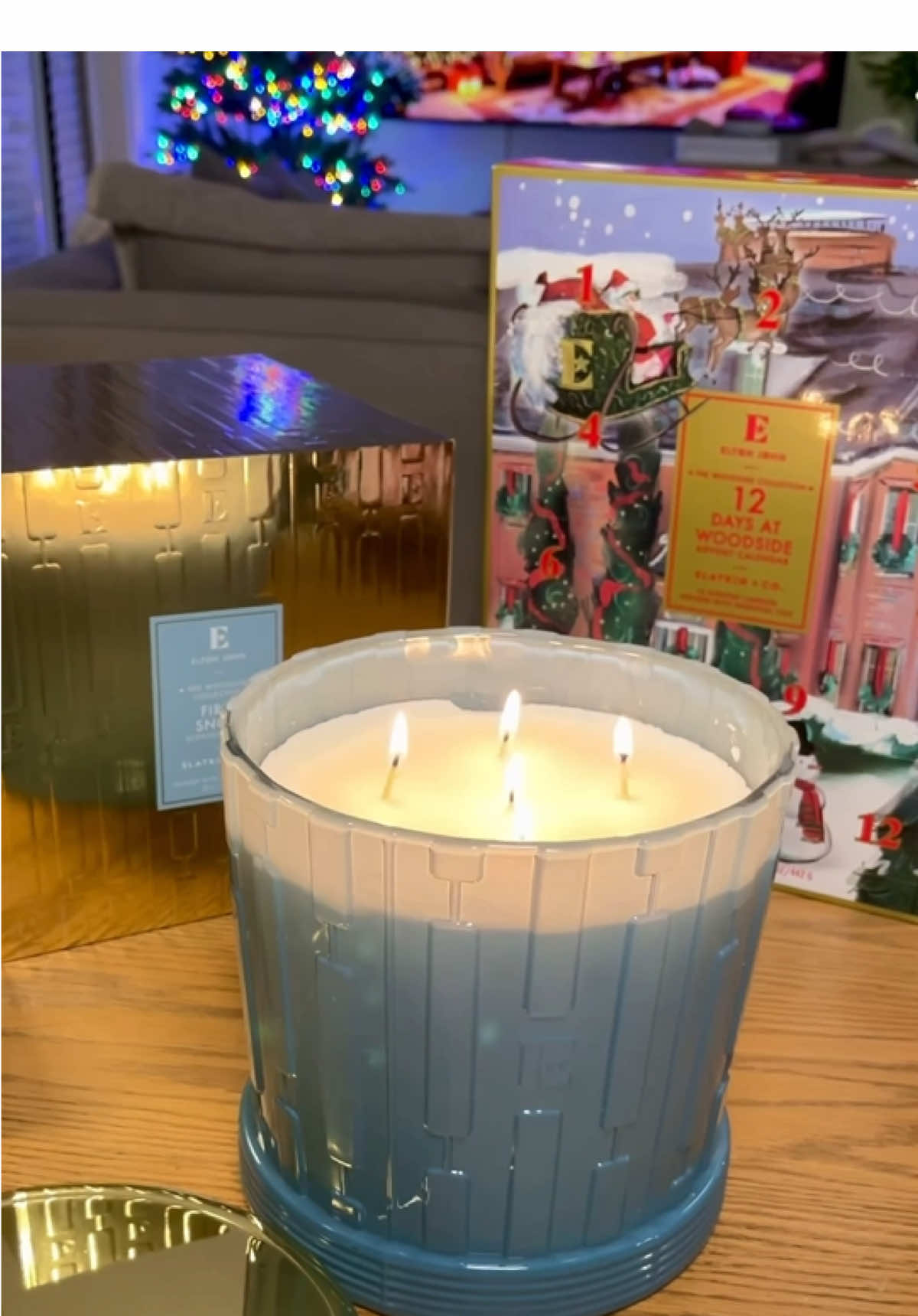 Elton John x Slatkin & Co “First Snow” ❄️✨ @Slatkin and Co. sent this last year and it instantly became one of our favorite winter scents — burning it again this season 🕯️