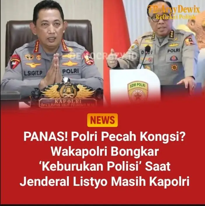 Oleh: Mr. Lee Pernyataan Wakapolri Komjen Dedi Prasetyo di Senayan memecahkan ilusi. Untuk pertama kalinya, nomor dua Polri tampil sebagai pengkritik paling brutal terhadap institusinya sendiri—bahkan saat Jenderal Listyo Sigit masih duduk di kursi Kapolri. Dedi secara terbuka mengakui hal-hal yang selama ini hanya dibicarakan rakyat: respon lambat, aparat brutal, pimpinan wilayah tak becus, dan kultur bobrok yang tak berubah-ubah. Ia menyebut Damkar lebih gesit dari polisi—sebuah penghinaan paling telak untuk Korps Bhayangkara. Ia menegaskan police brutality merajalela, menelan korban di banyak daerah. Ia membeberkan bahwa 67% Kapolsek dan puluhan Kapolres underperform—indikasi bahwa sistem rekrutmen hingga jenjang promosi Polri sedang sakit. Dan puncaknya, Dedi mengakui PR terbesar Polri bukan struktur, bukan anggaran, tapi budaya lama yang keras kepala dan tidak mau mati. Di tubuh Polri sendiri, suara Dedi ini terbaca satu hal: retakan mulai terlihat di pucuk komando.