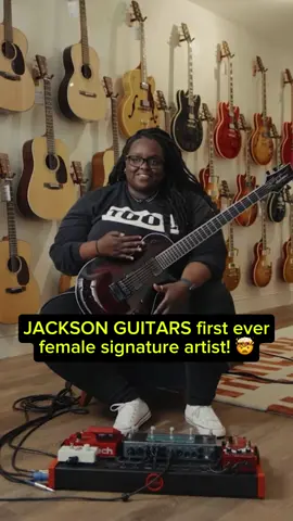 Jackson Guitars FIRST female signature artist. Still mind blown to have a guitar with my name on the headstock. 🥲 Thanks to everyone who helped me reach this milestone. #fyp #tetrarch #metal #jacksonguitars #guitarplayer