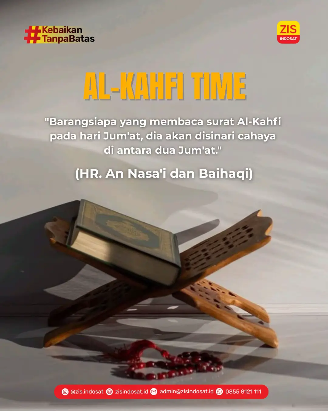 Jum’at adalah waktu terbaik untuk menenangkan hati, mendekat pada Ilahi, dan menyalakan cahaya dengan Surat Al-Kahfi. 5 Keutamaan Membaca Surat Al-Kahfi di Hari Jum'at: 1. Disinari Cahaya 2. Terhindar dari Fitnah Dajjal 3. Diampuni Dosa di Antara Dua Jum'at 4. Terhindar dari Gangguan Setan 5. Pengingat Hari Jum'at 