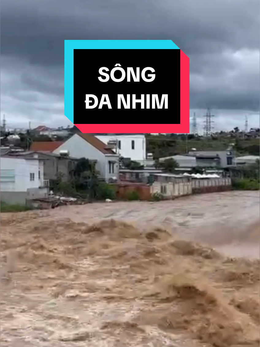 sông Đa Nhim, đoạn gần thác Liên Khương sáng nay. nước lũ cuồn cuộn #dalat #lamdong #tintuc #lũlụt #saigondoday 