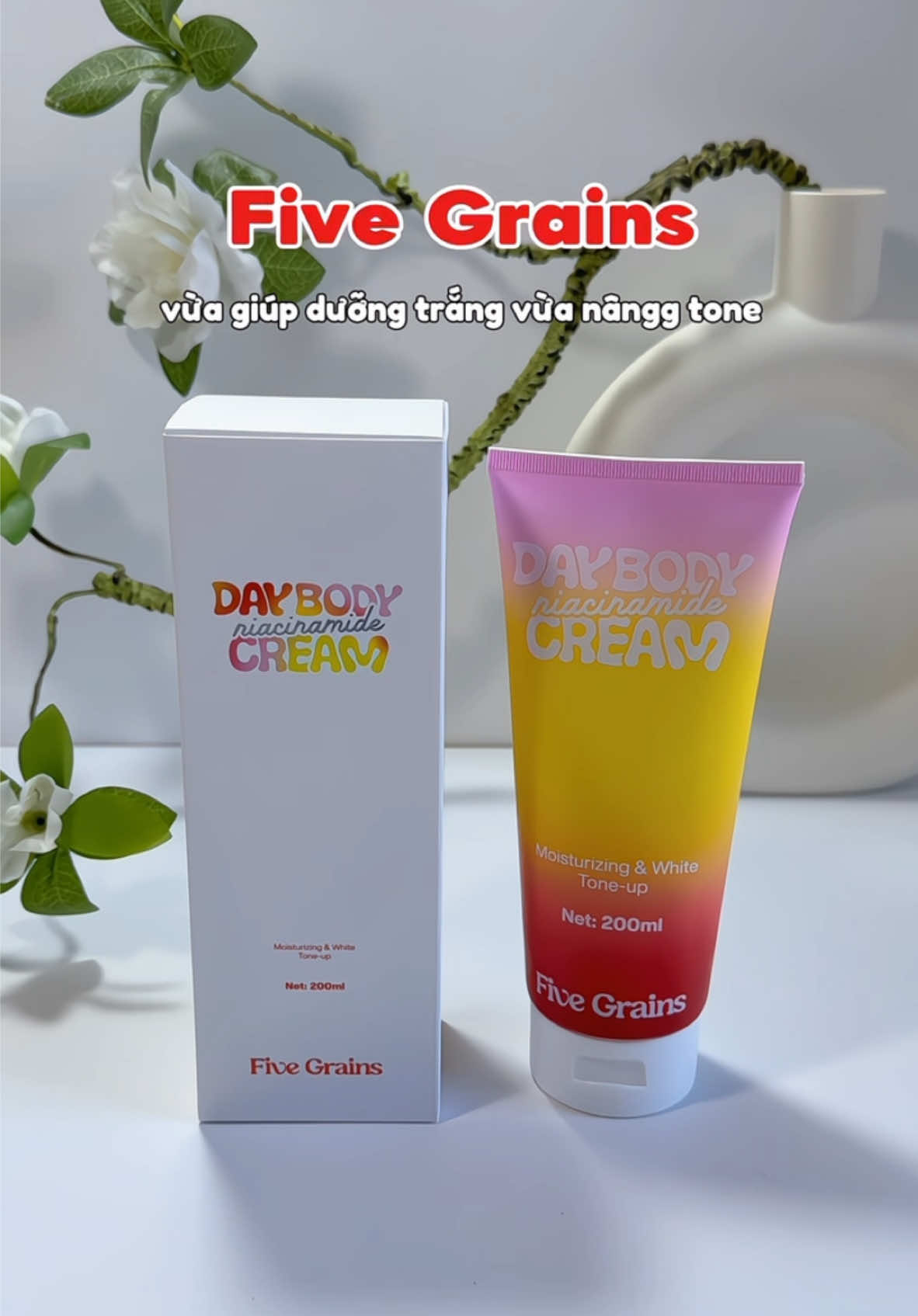 Kem dưỡng trắng da ban ngày Five Grains #kemduongtrangda #fivegrains #kemduongdabody #kemduongdabanngay #foryou #camriviu 