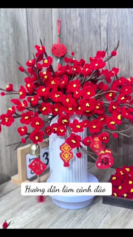 Làm hoa đào trang trí ngày tết bằng sợi kẽm nhung #lamhoa #tet2026 #toptrending 