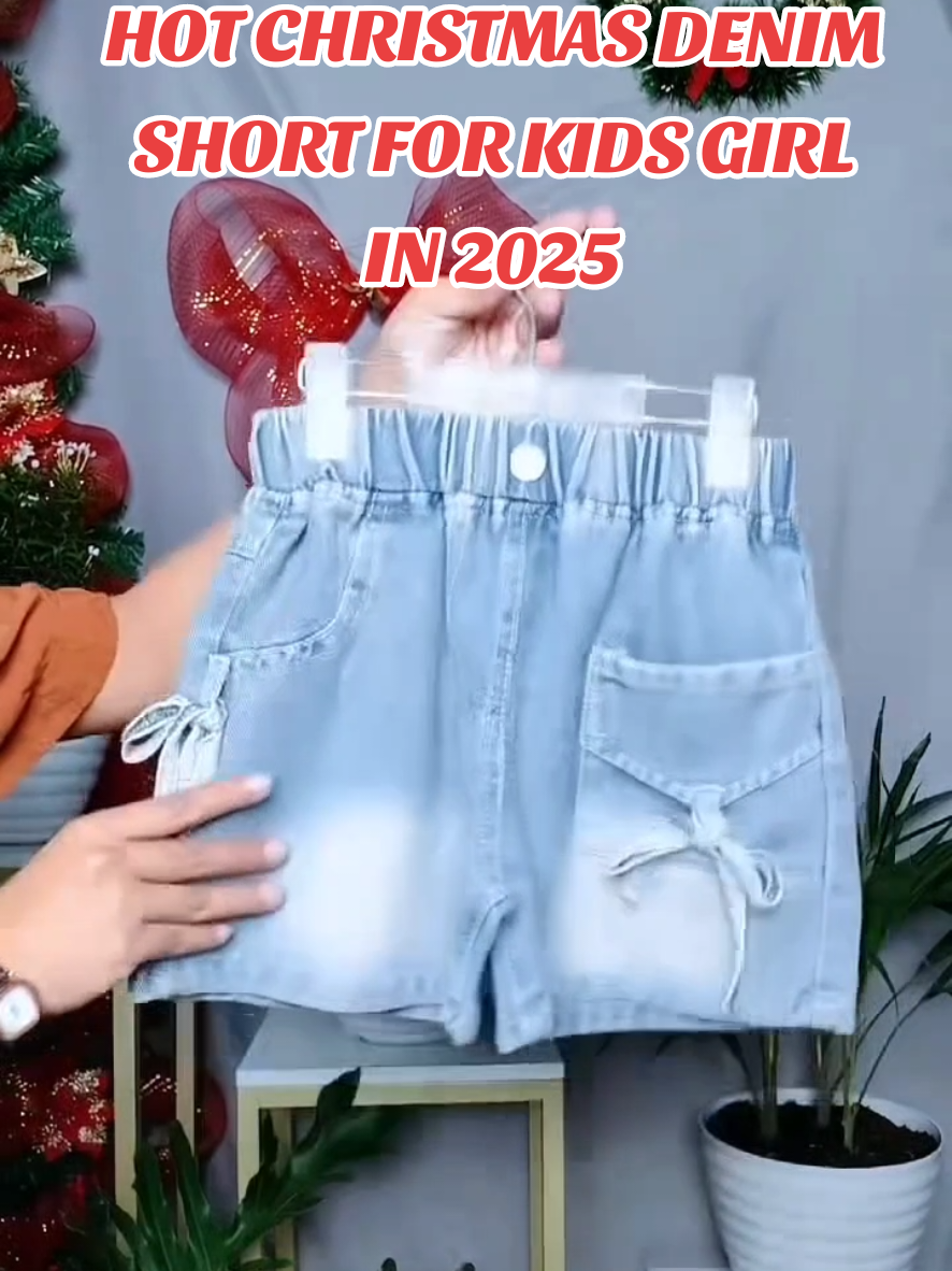 Own the Christmas spotlight with this demin short for Kids Girl 💕 #christmasootdforkids  #christmasgiftideasforkids  #denimshortforkidsgirl #kidsfashion #fyp 