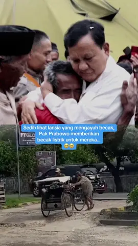 Masyaallah… Begitu berdampak besar pemberian becak listrik untuk lansia ini agar mempermudah mereka mencari rezeki…. 🥹🥹 #prabowo #prabowosubianto #presiden #prabowogemoy #becaklistrik 