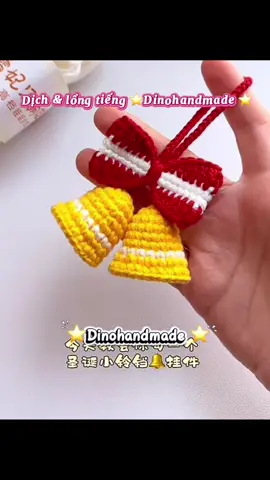 Chuông trang trí Noel, móc khóa cute nè, nguồn douyin #dino_handmade #crochet #handmade #moclen #suutam 