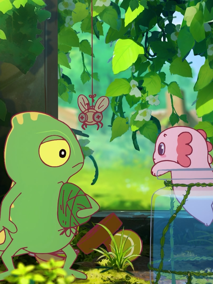 【爪爪和巴宝】爪爪：我在家里放一个玩具巴宝该老实了吧 #cute #animation #reptile #gecko