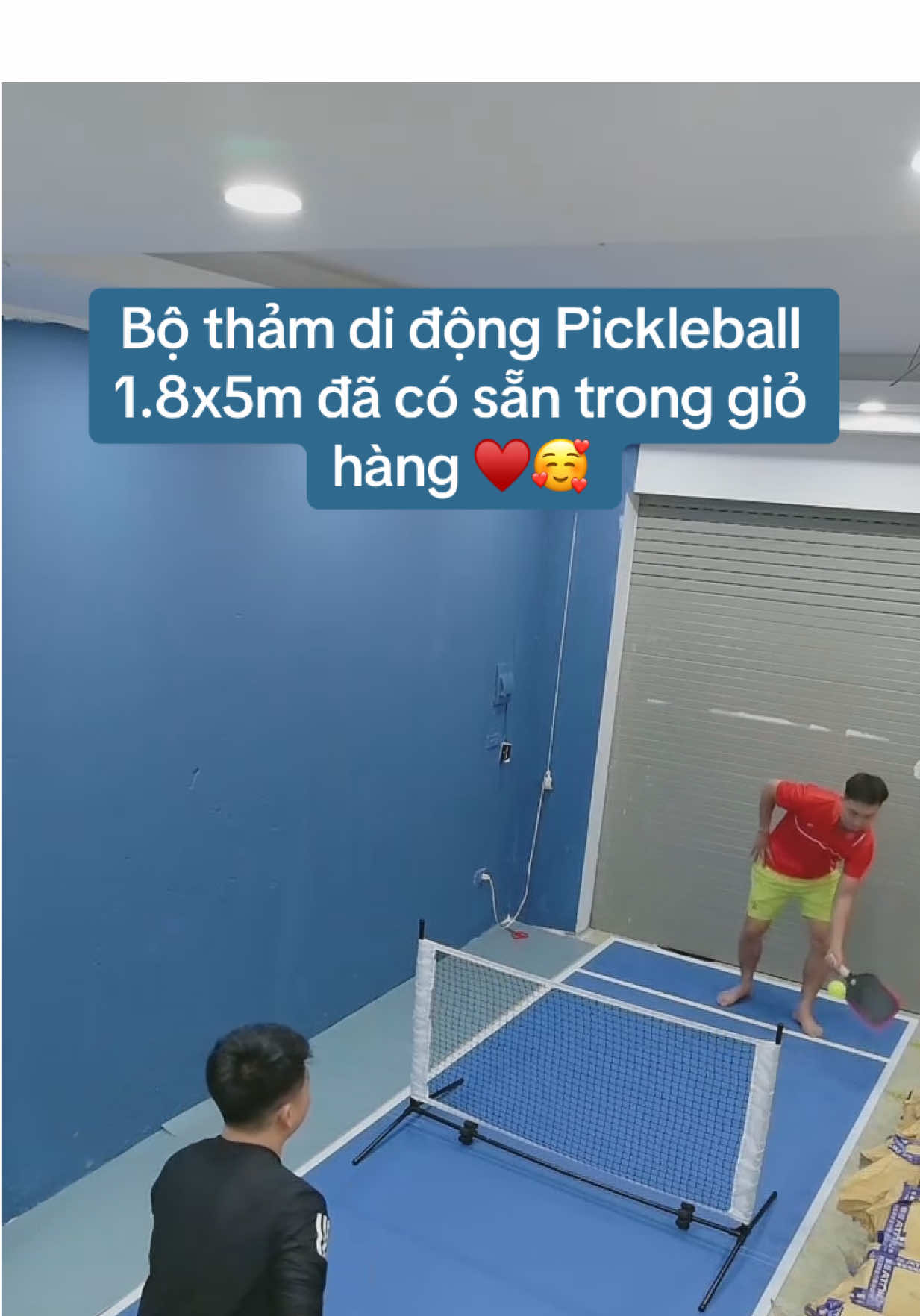 Bộ thảm di động tiêu chuẩn Pickleball 1.8x5m di động kèm lưới #thampickleball 