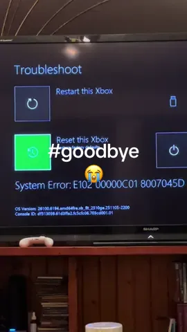 She’s gone. #xbox #xboxone #rip #loss #depression 