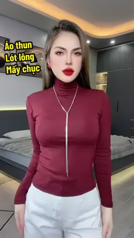 Áo thun lót lông mịn. Ấm lắm cổ cao 8cm. Tay dài. Form ôm #liên_aila #aothun #aogiunhiet #aothunnu #aothunxinh 