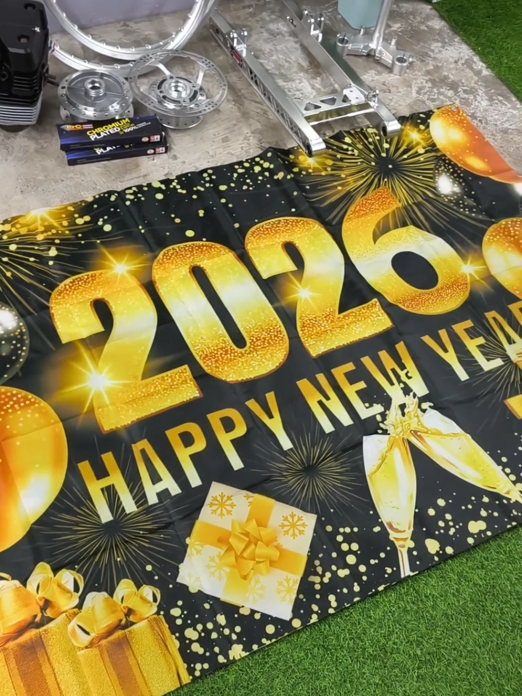 Happy New year banner 2026 + Merry Christmas banner💯✅ #newyeardecoration #banner #backdrop #christmas #2026 