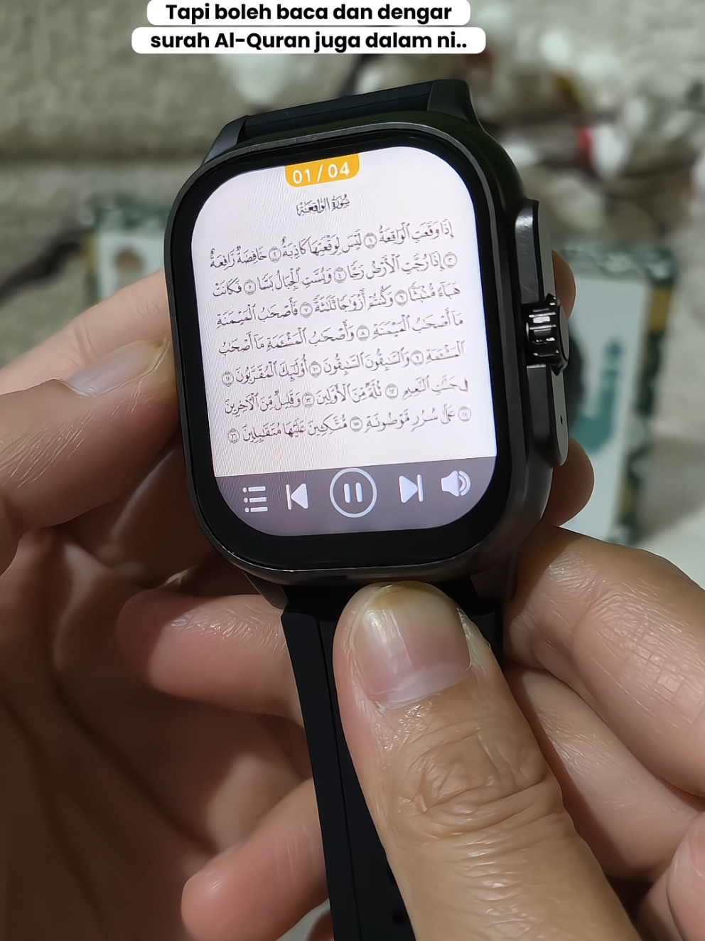 Sangat function ye smart watch muslim ni, ada audio mengaji dan juga banyak features lain #muslimsmartwatch #smartwatchalquran 