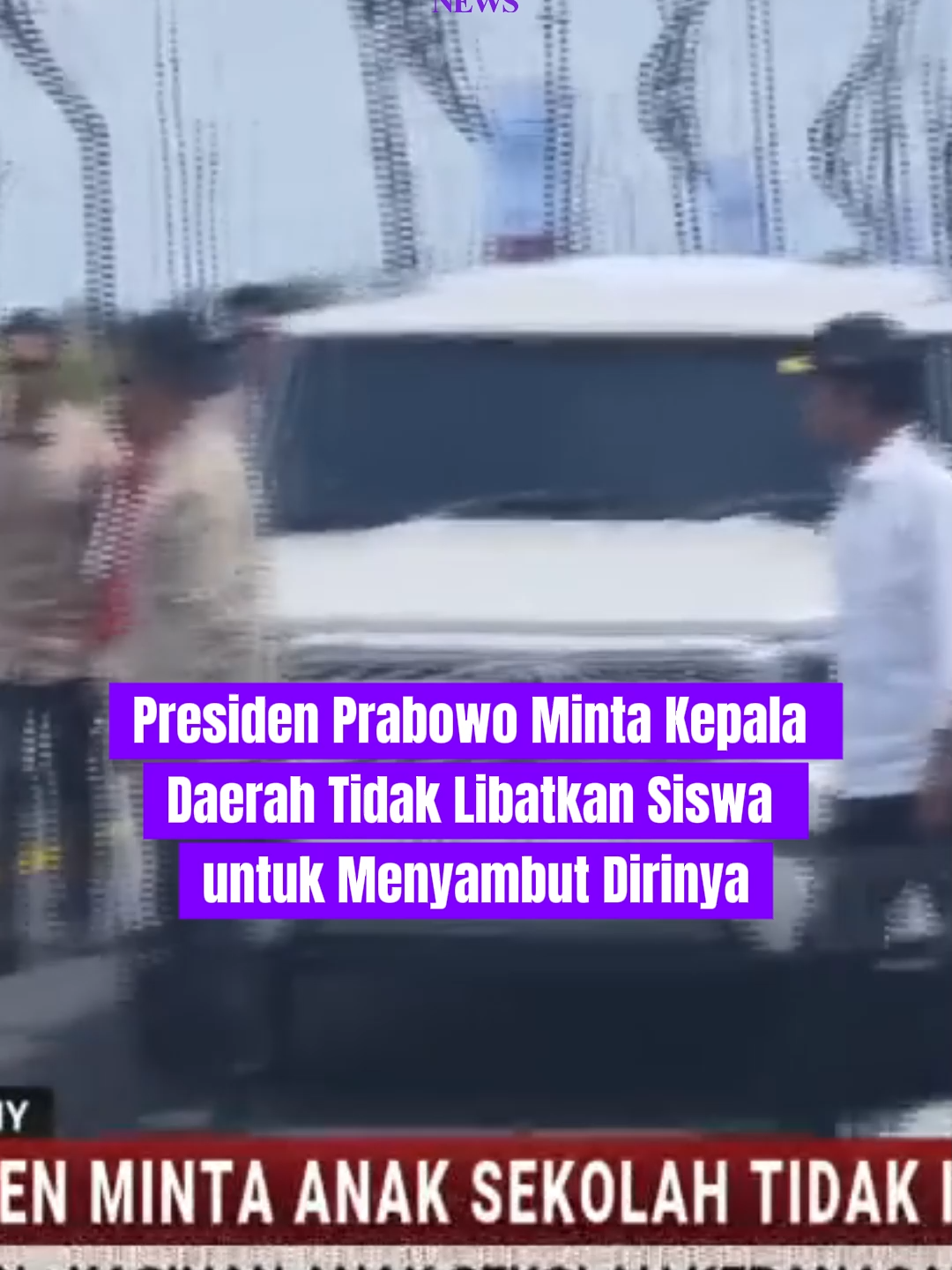 Presiden Prabowo meminta Kepala Daerah tidak libatkan siswa untuk menyambut dirinya. #prabowo #prabowosubianto #presiden #fyp