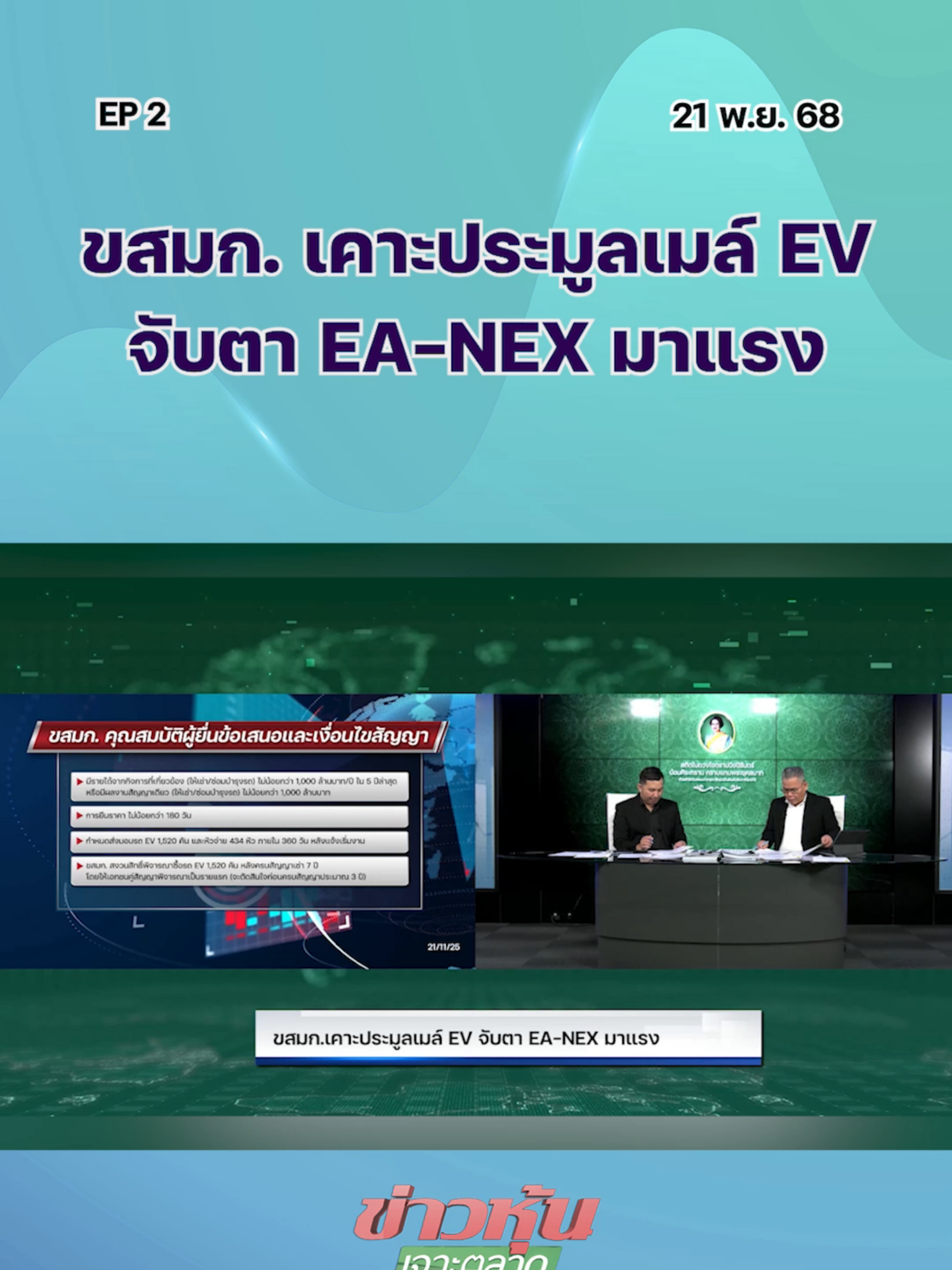 ขสมก.เคาะประมูลเมล์ EV จับตา EA-NEX มาแรง EP..2 #kaohoononline #ข่าวหุ้น #ข่าวธุรกิจ #ข่าวเศรษฐกิจ #SETIndex #หุ้นวันนี้ #แนวโน้มตลาดหุ้น #หุ้นเด่น #SET #kaohoon #กลยุทธ์ลงทุน #หุ้นไทย #ตลาดหุ้นไทย #EA #NEX #ขสมก
