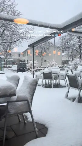 Snow came early and thicc in Interlaken, Switzerland but luckily, we still managed to see its autumn’s foliage 🍂🍁 (November) 🇨🇭❄️ #switzerland #november #Interlaken #fall #snow 