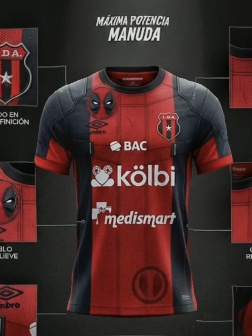 Cuando pensabas que nada podía ser más intenso que un clásico… imaginate a La Liga soltando una edición especial inspirada en Deadpool. Rojo, negro, actitud y esa energía descarada que solo él transmite. Un diseño táctico, agresivo y elegante que grita pura identidad manuda. Máxima Potencia Manuda. No existe… pero qué chiva sería verlo en la cancha. 🔥🖤🔴 #LDA #OrgulloRojinegro #DisenoEpico #DeadpoolInspired #FutbolCR