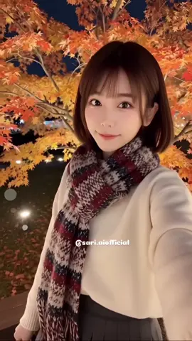 この前行った紅葉の別ショット🍁 紅葉は今が見頃ですよー😀 夜は寒いけどライトアップで幻想的な空間になります😃 #紅葉 #秋冬コーデ #可愛い女の子 