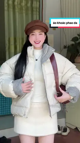 Áo phao da dáng ngắn###fyp #phuonglaplanh01 #thoitrangnu #aokhoac #aokhoacnu 