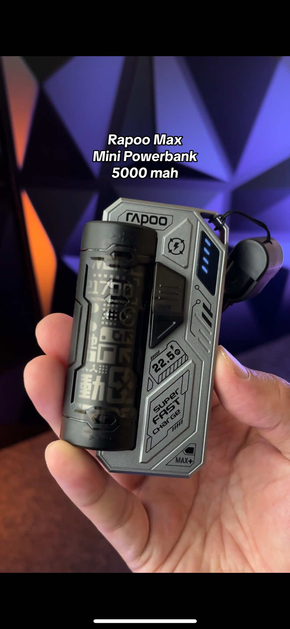 Rapoo Max Mini Powerbank 5000 mah 22.5 Watts Fast Charging with Replaceable Battery Design #RapooMaxMini #Powerbank #FastCharging #EverydayCarry #TikTokFinds