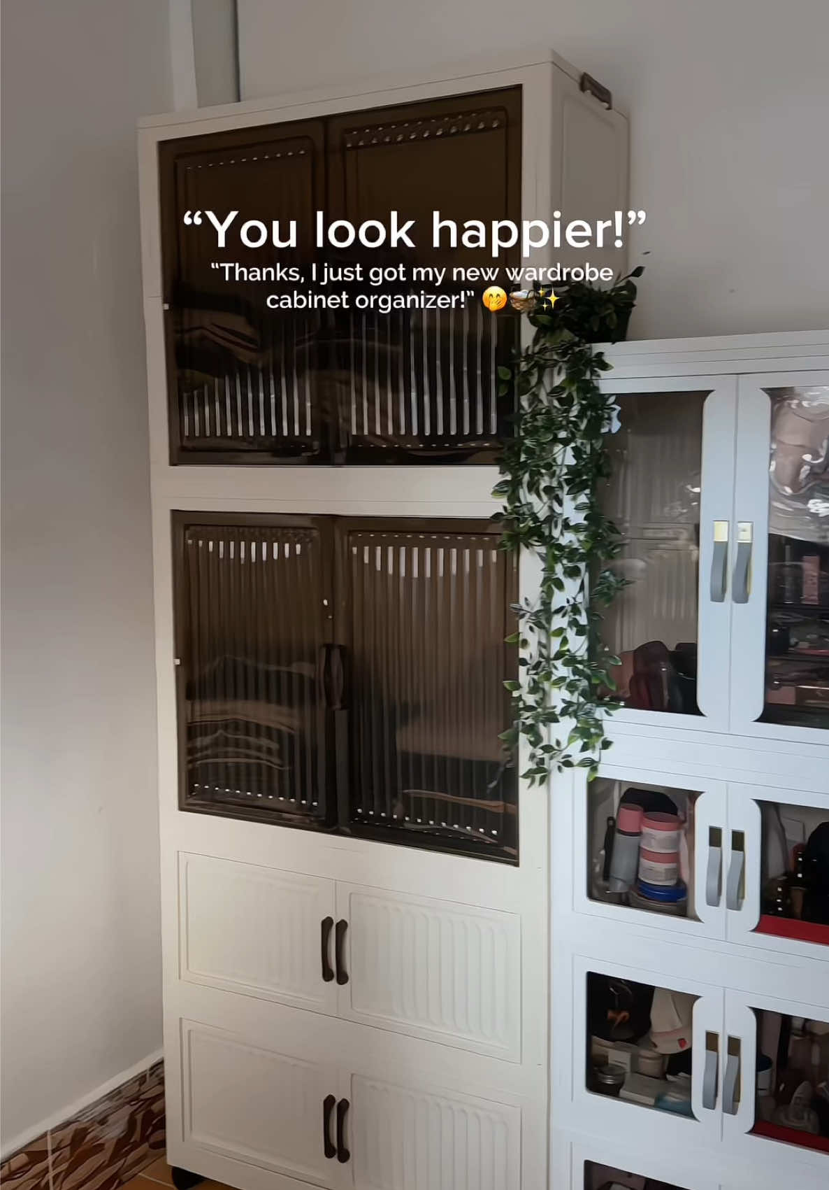 been eyeing this wardrobe cabinet in awhile, finally nakuha ko na din sya! AND IT’S REALLY WORH IT! 🥹✨  #cabinetorganizer #organizer #storagecabinet #wardrobecabinet #foldablecabinet 